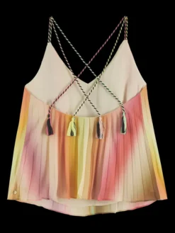 Pleated V-Neck Tank Top