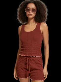 Pointelle Knit Tank Top