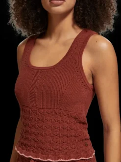 Pointelle Knit Tank Top