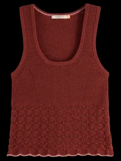 Pointelle Knit Tank Top