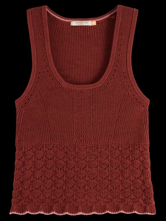 Pointelle Knit Tank Top