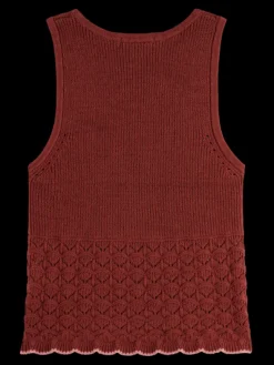 Pointelle Knit Tank Top