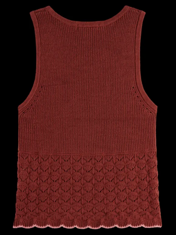 Pointelle Knit Tank Top