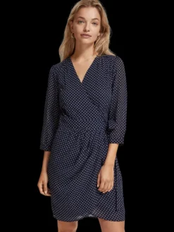 Polka Dot Mini Wrap Dress