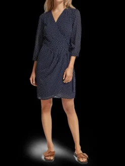 Polka Dot Mini Wrap Dress