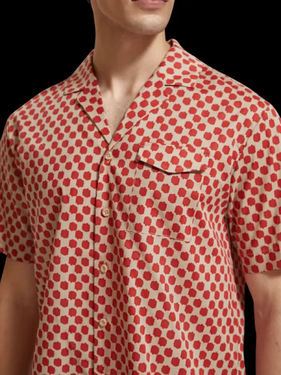 Polka Dot Printed Short Sleeve Shirt