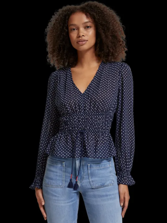 Polka Dot V-Neck Top