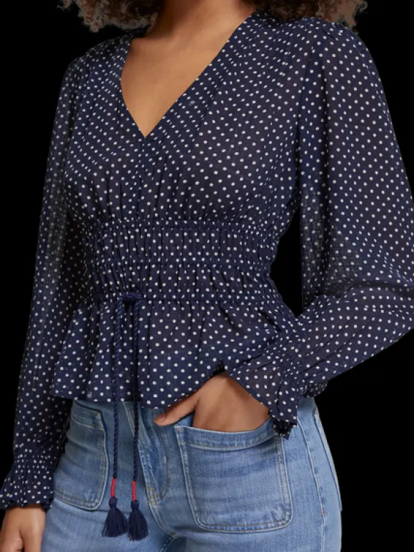 Polka Dot V-Neck Top