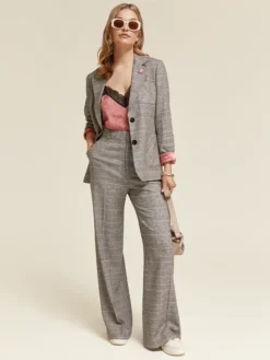 Prince Of Wales Check Single Breasted Blazer