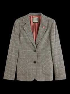 Prince Of Wales Check Single Breasted Blazer