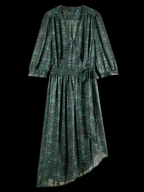Printed Asymmetric Wrap Dress