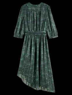 Printed Asymmetric Wrap Dress