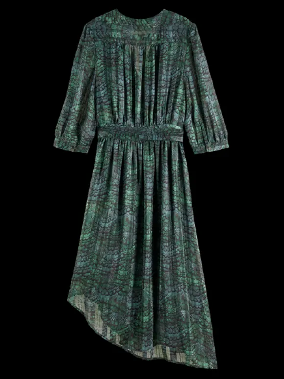Printed Asymmetric Wrap Dress