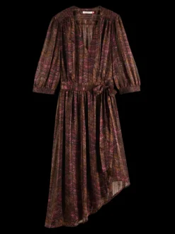 Printed Asymmetric Wrap Dress