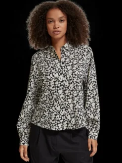 Printed Balloon Sleeve Shirt