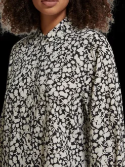 Printed Balloon Sleeve Shirt