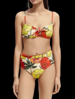 Printed Bandeau Bikini Top