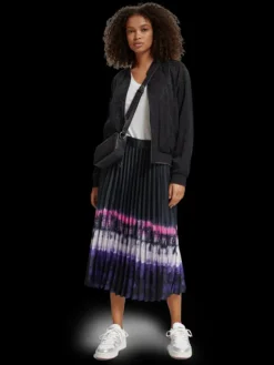 Printed High Rise Midi Skirt