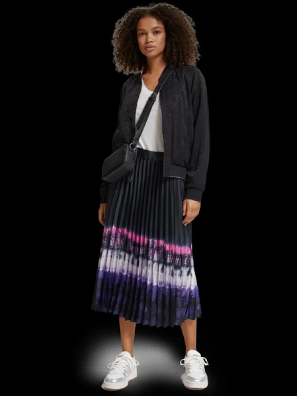 Printed High Rise Midi Skirt