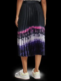 Printed High Rise Midi Skirt
