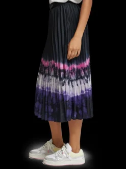 Printed High Rise Midi Skirt