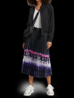 Printed High Rise Midi Skirt