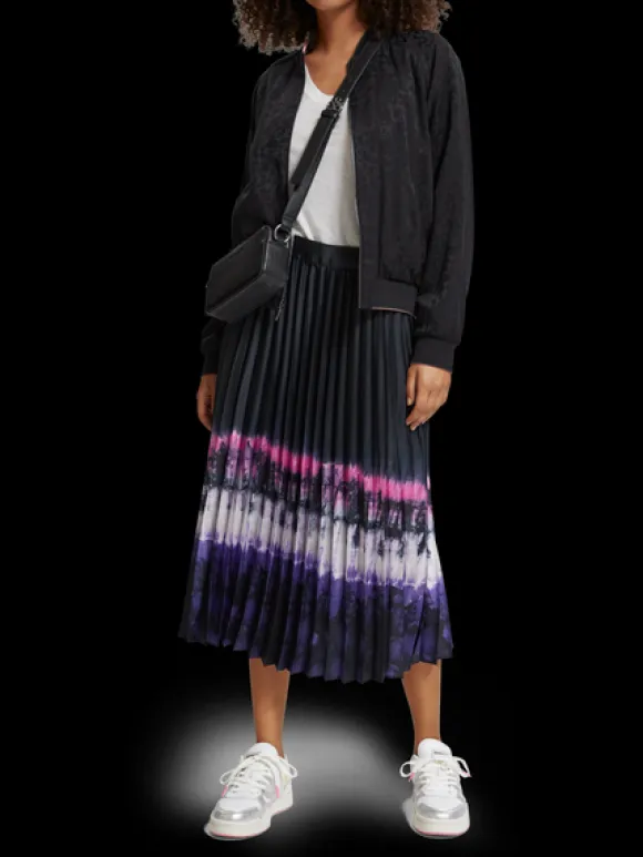Printed High Rise Midi Skirt