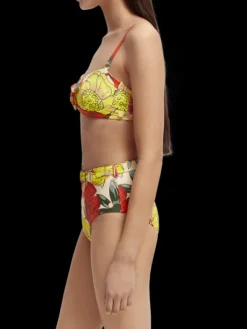 Printed High-Waist Bikini Bottom