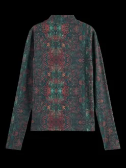 Printed Mock Neck Long Sleeve