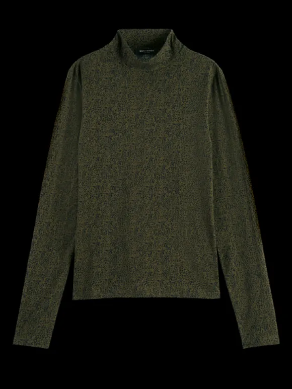 Printed Mock Neck Long Sleeve