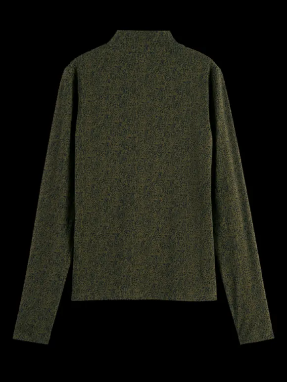 Printed Mock Neck Long Sleeve