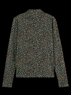 Printed Mock Neck Long Sleeve