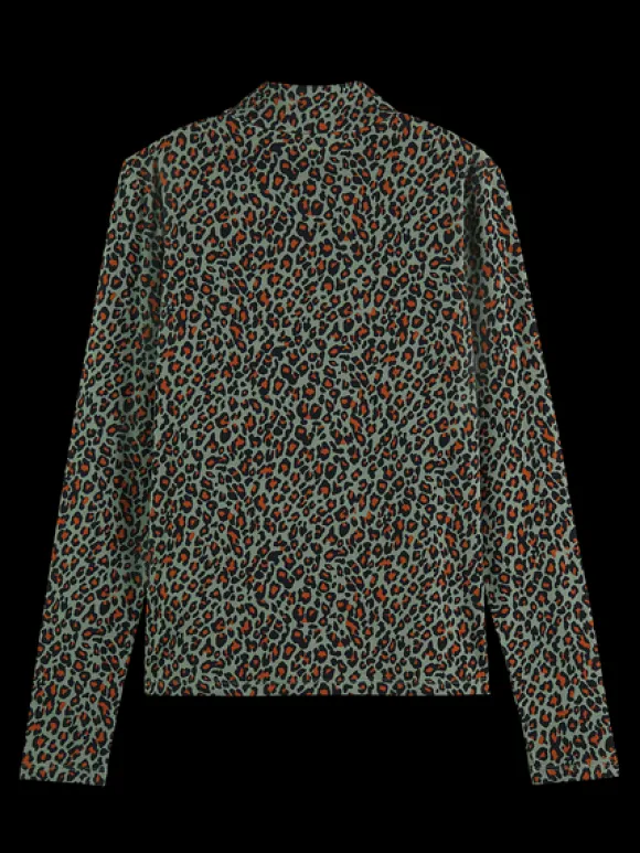 Printed Mock Neck Long Sleeve