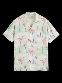 Printed Viscose Short Sleeve Shirt