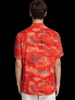 Printed Viscose Short Sleeve Shirt