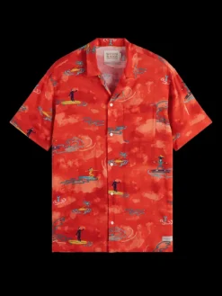 Printed Viscose Short Sleeve Shirt