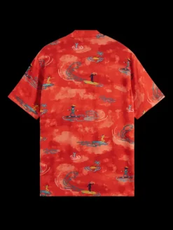 Printed Viscose Short Sleeve Shirt