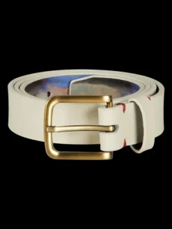 Recycled Leather Belt With Printed Backside