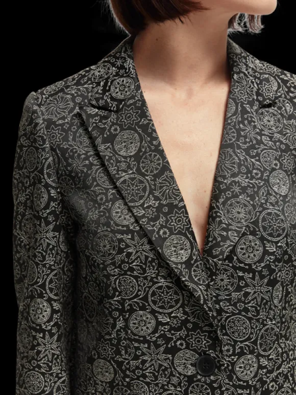 Relaxed-Fit Jacquard Blazer