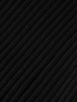 Rib Collared Knitted Tee