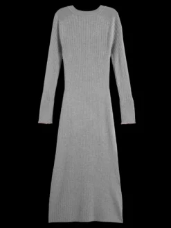 Ribbed V-Neck Knit Dress