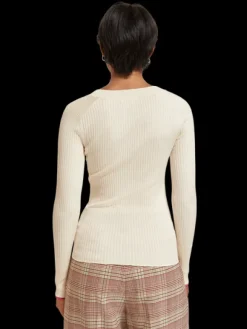 Ribbed V-Neck Pullover