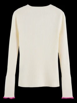 Ribbed V-Neck Pullover