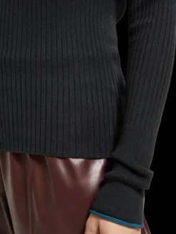 Ribbed V-Neck Pullover
