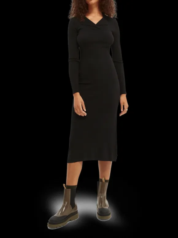 Ribbed-Knit Midi Dress