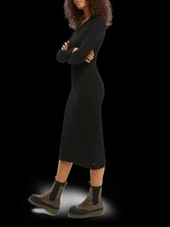 Ribbed-Knit Midi Dress