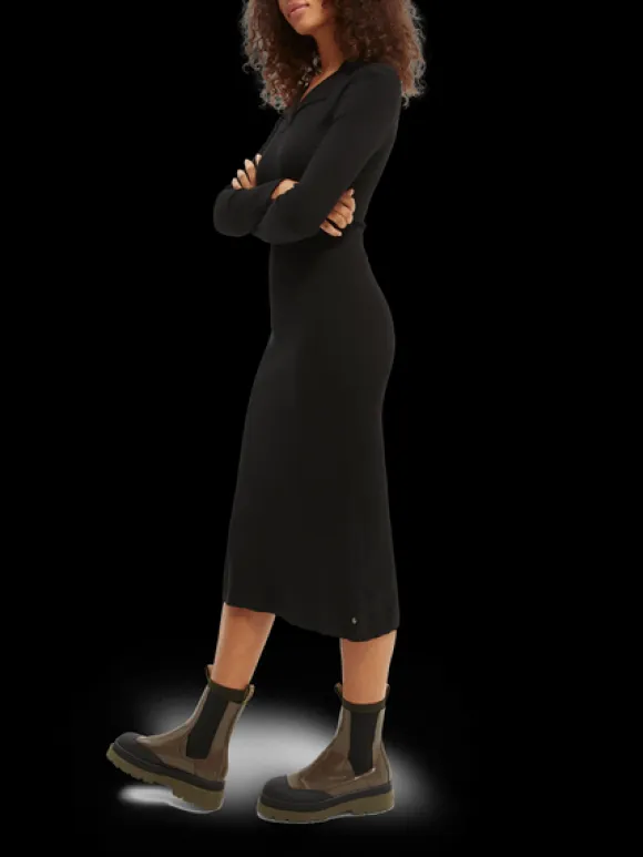 Ribbed-Knit Midi Dress