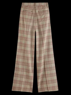 Rose Pleated High-Rise Check Pant
