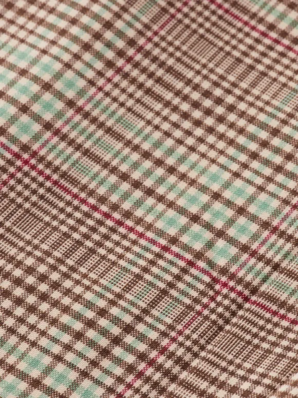 Rose Pleated High-Rise Check Pant