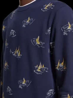 Sailboat Printed Sweatshirt